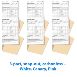 Used Vehicle Order Books - 5.5" x 9" Size, 3-Part Snap-Out Carbonless Forms with Heavy-Duty Wrap-Around Cover - Ideal for Worksheets and Final Sales Agreements - 50 Forms per Book - Pack of 2