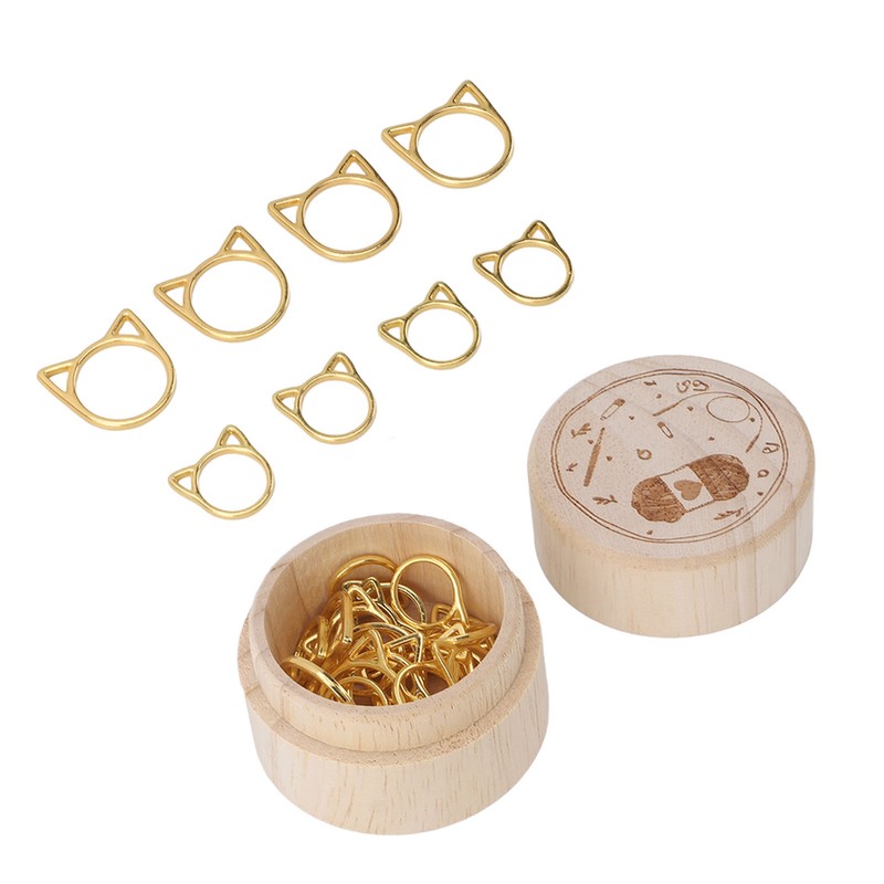 30pcs Stitch Marker Rings Cute Cat Head Shape Crochet Stitch