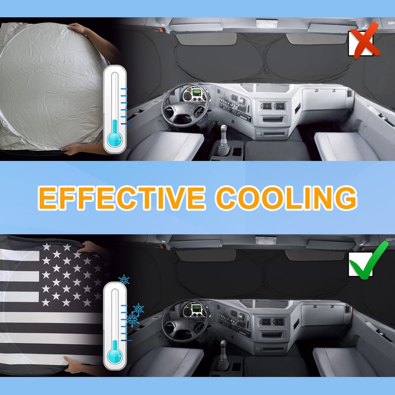 Semi Truck Sun Shade for Windshield and Side Window –