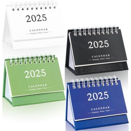 4 Pcs Small Desk Calendar 2024-2025, Mini Desk Calendar 2025, Portable Desktop Calendar, Tiny Calendar from July 2024 to December 2025, Daily Schedule for Office School Home