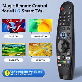 Magic Remote Control for LG TV, Universal for Original Remote MR19BA MR20GA MR21GA MR22GA MR23GA, Suitable for LG UHD OLED QNED NanoCell 4K 8K Smart TV, with Pointer and Voice Function