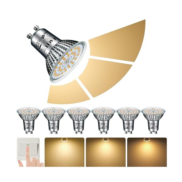 EACLL EACLL GU10 LED Warmweiss 10W 3-Stufen Dimmbar ber Lichtschalter,