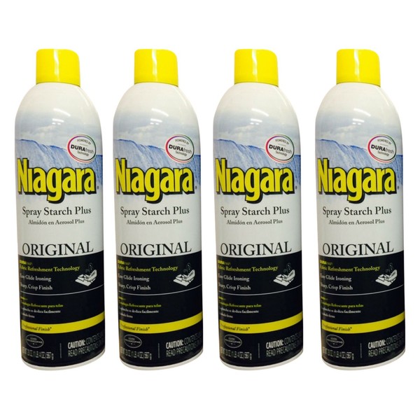 Niagara Spray Starch Crisp Finish, Sharp Look Without Excess Stiffness, 4 Oz (Pack of 4)