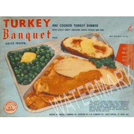 1950s BANQUET turkey TV DINNER High Quality Metal Fridge Magnet 3x4 7681