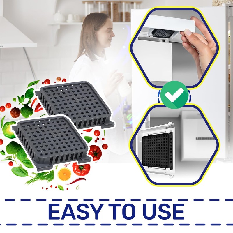 2 Pieces Fridge Freezer Activated Carbon Filter with Original Code
