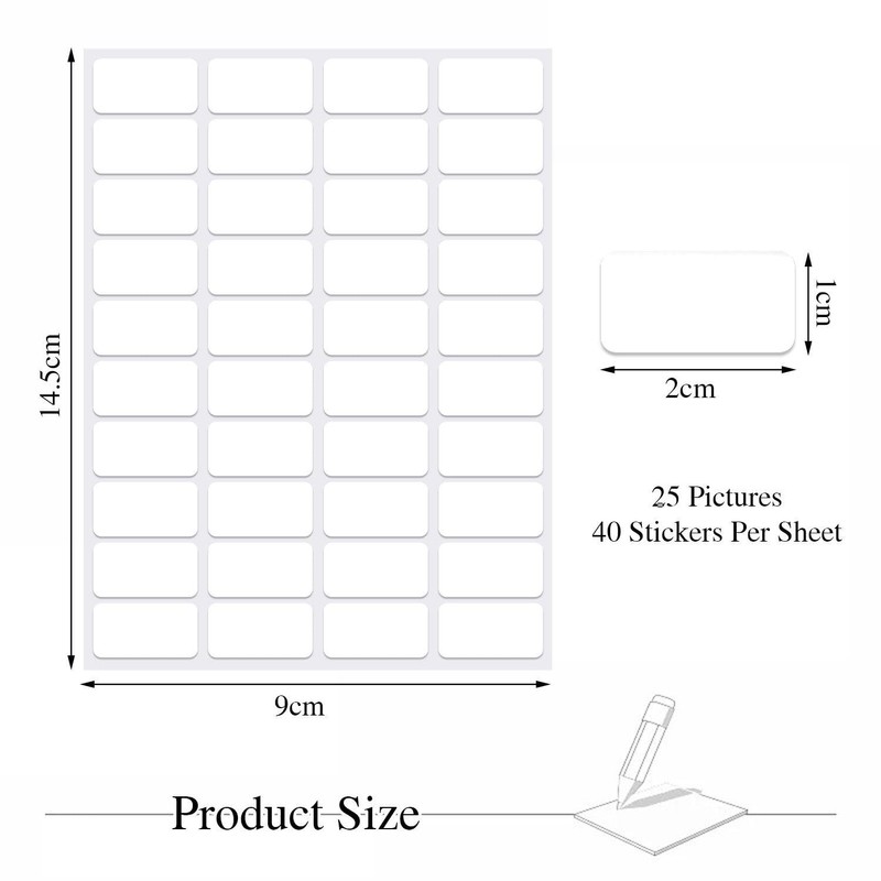 1000 Blank Stickers, Label Stickers, Writable Stickers, Item Marking Stickers,