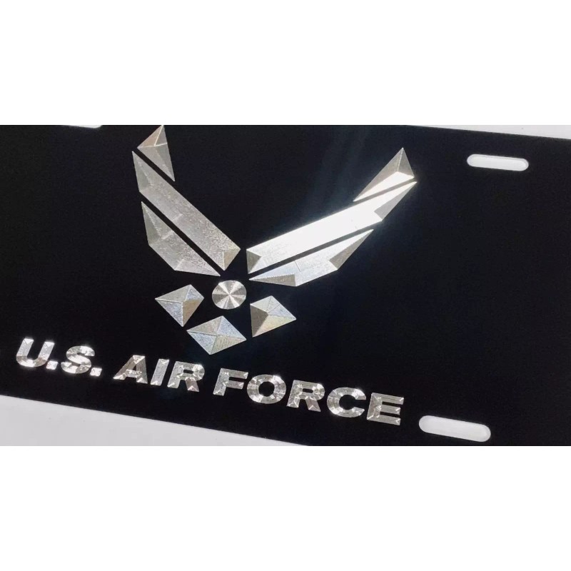 Diamond Etched Products Engraved US AIR FORCE Car Tag Diamond