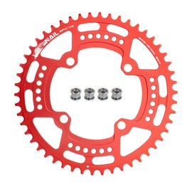 FOMTOR 104 BCD Chainring 50T 7-12 Speed Compatible CNC 7075 Aluminum Narrow Wide Tooth Round Chainrings for MTB/Road Bike Ebike Chainwheel Red