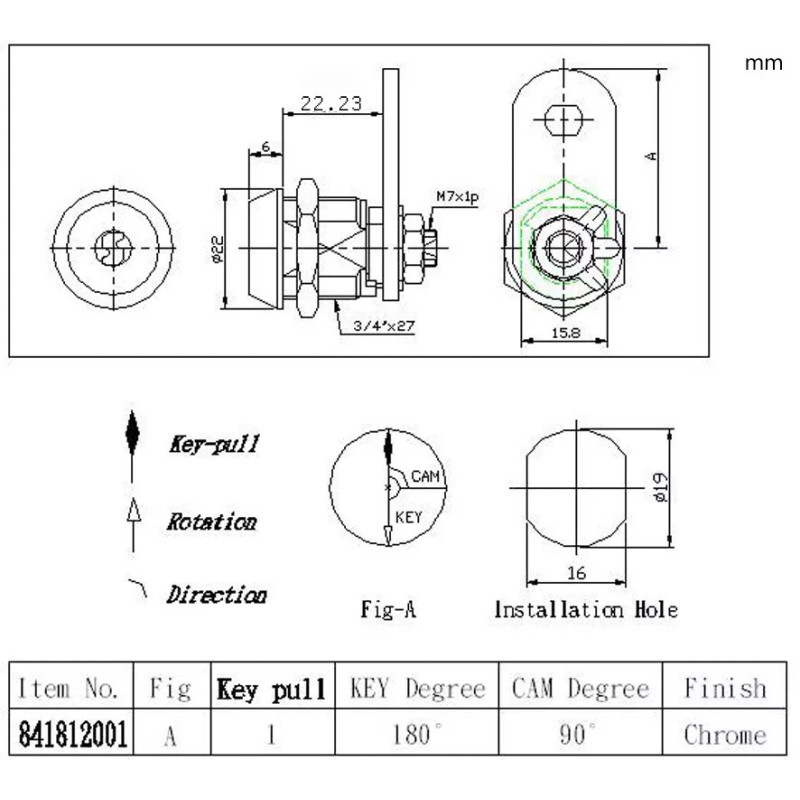 M LOCK 7/8“ abloy key Style Toolbox High Security Finland
