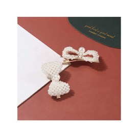 Children's Hair Ornament, Ribbon, Pearl, White, Girls, Kids, 2-Piece Set, Hair Accessory, Bite Kazari, Hair Clip, Stylish, Formal, Cute, Recital, Birthday Party, Stage, Commemorative Photo