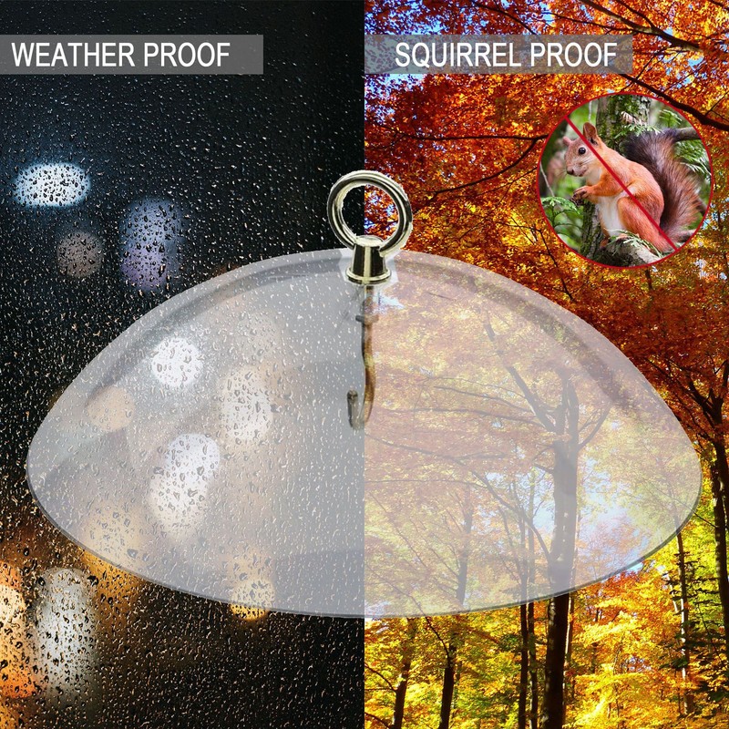 Bird Feeders Protective Cover Prevent Squirrel Clear Bird Feeder Protective