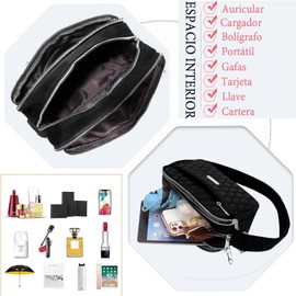 Bolsa Crossbody Mujer - Bolsos Bandolera Impermeables Bolso de Hombro Múltiples Bolsillos Bolsas Cruzadas Gran Capacidad Señora Monederos Correas Ajustables Viaje Nailon Ligero Mensajero