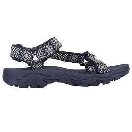 COLGO - Sandalias deportivas para hombre, cómodas, clásicas, para senderismo, con soporte de arco, para exteriores, playa, para agua, negro (Black/Pattern), 27 cm