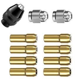 CHENNAN 11 Piece Drill Chuck Adapter Set Black Dremel 4486 Drill Chuck Silver 4485 Collets for Dremel Chuck for Dremel Replacement Premium Set for Dremel Model 3000, 395, 4000, 400, 300, 398, 8200 etc