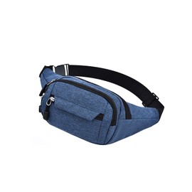 MultiValue Fanny Pack Bag, Large Capacity Multifunctional Bum Bag Unisex Waist Pack with Zip Adjustable Shoulder Strap Sling Bag for Hiking Walking (Blue)