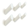 barilo Wood Wall Hooks, 6 Pack | Modern, Decorative White