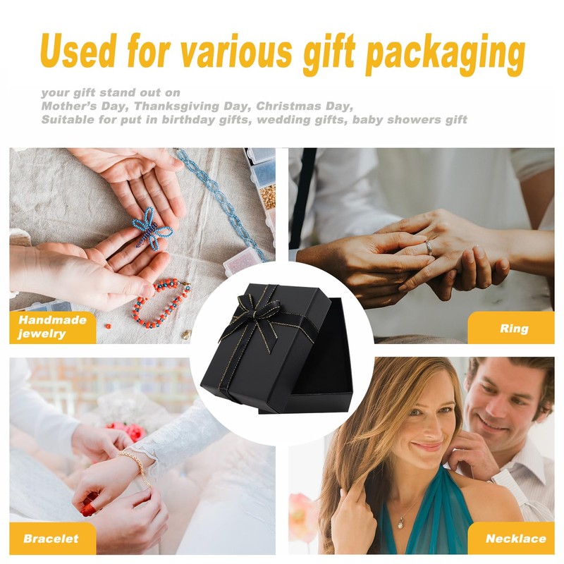 2Pcs Small Gift Boxes, 9x7x3cm Jewellery Gift Box with Lid