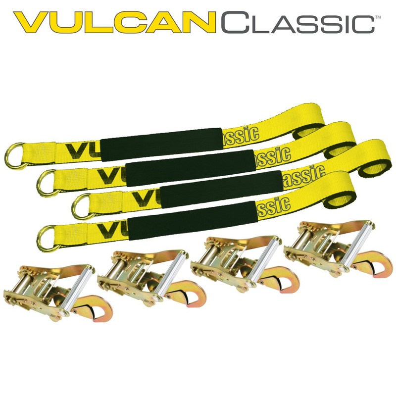 VULCAN Car Tie Down with Snap Hooks - Lasso Style