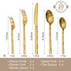 KINGSTONE Gold Silverware Set, Luxury 20 Piece Flatware Set for