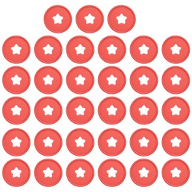 PATIKIL 35mm Plastic Book Binding Discs, 33 Pack Discbound Expansion Discs Star Binder Rings for DIY Notebook Planner, Red