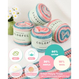 Coopay Crochet Kit for Beginners, Complete Crochet Kit for Shawl with Yarn for Crocheting Step-by-Step Instruction, Learn to Crochet Kits for Adults Beginner