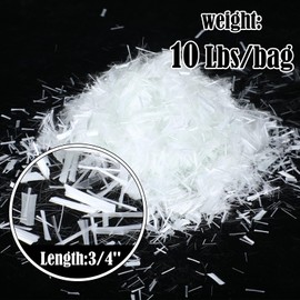 Marsui 10 lb 3/4'' (19 mm) Fiberglass for Concrete Cement Mortar Mix, Reinforcement Anti Seepage Anti Cracking White Fibers Fiberglass for Concrete Building Walls Garden Floor