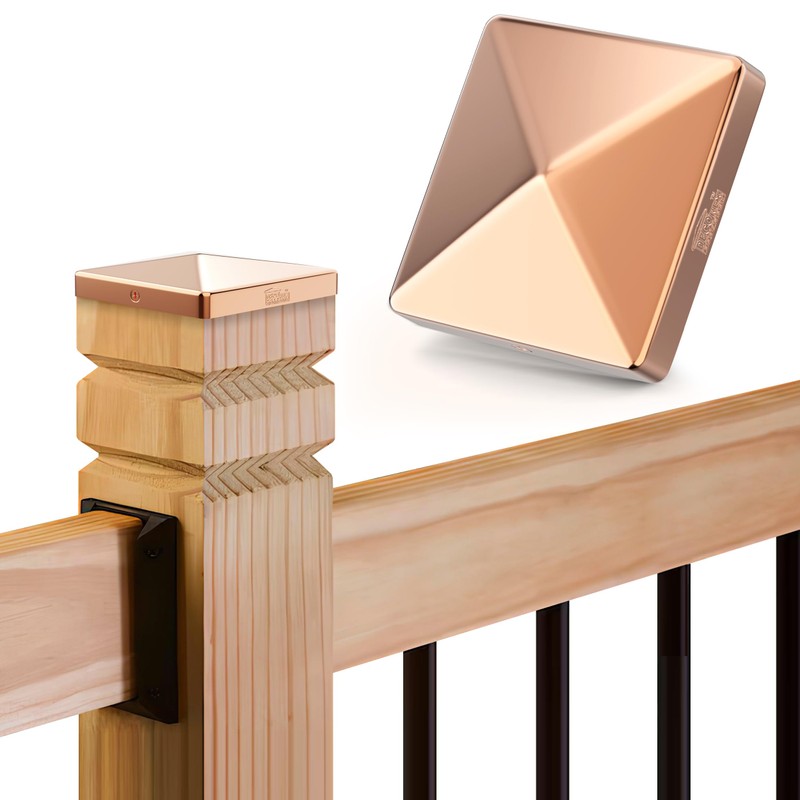 Solid Copper Heavy Duty Post Caps 5.5 x 5.5 for