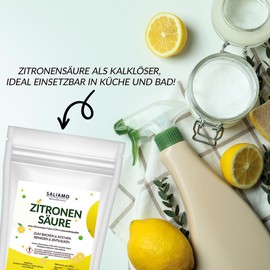 Saliamo | 500 g Zitronensäure Monohydrat E330 Pulver | Lebensmittelqualität | pure Citronensäure | Kochen | Backen | Putzen | Reinigen