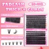 FADLASH Lash Clusters Kit 60D+80D Lash Extensions 10-18mm Individual Lashes