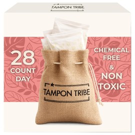 Tampon Tribe Compresas de algodón orgánico para mujer | 28 compresas absorbentes diurnas con alas | 100% algodón orgánico, hipoalergénicas, sin metales ni químicos, con bordes antifugas | 28 unidades