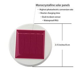 Aukora Solar Panel Top Replacement for Solar Table Lights Outdoor, Hanging Solar Lanterns to Decorate Garden Patio Table，Diameter is 3.15 Inches, Color-Changing and Pure White Two Modes(White 2-Pack)