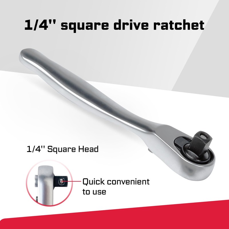 GEINXURN Mini Ratchet Wrench& Bit Holder Set 4 Pcs, 1/4"