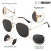 FEISEDY Polarized Sunglasses for Women Men Retro Polygon Square Sun