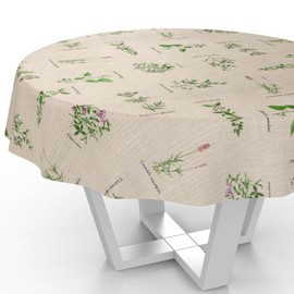 Tablecloth Made of Fabric Textile Washable Table Linen Tablecloth Cotton Polyester Aromatic Organic Round 140 cm Indoor / Outdoor Tablecloth