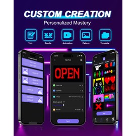 JDVOOTD Upgrade Multifunctional Bright Led Sign - 15” x 4” [Upgrade to All-in-One Features] Programmable Custom 5V/2A Led Sign- Bluetooth APP Control [True Full-Color LED Beads] - Also a Digital Clock