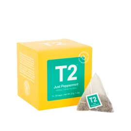 T2 Tea Just Peppermint Herbal Tea Bags in Box, 25-Count
