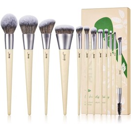 Jessup Brochas para Maquillaje Set de Brocha de Maquillaje Vegana Sintético de Primera Calidad, Corrector, Sombra de Ojos, Mezcla de Cejas, Pinceles Maquillaje Ojos Spoolie 12pcs T327