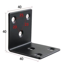 4Pcs Black Angle Brackets,304 Stainless Steel Angle Reinforced Metal Braces,Corner Brackets,L Repair Connector for Shelf,Chair,Desk Fixing 40*40*40mm