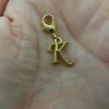 Pemby Studio Initial CURSIVE LETTER K Charm Zipper Pull Keychain
