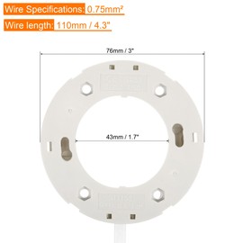 PATIKIL GX53 Light Base Socket, 2 Pack, White, Plastic, Medium Base, 100W, 250V, 2A, 0.75mm² Wire, 110mm Length, Cabinet Showcase Showroom Lights