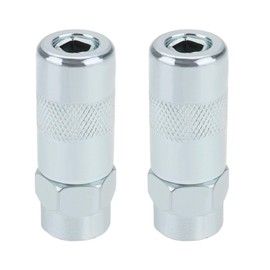 ECSiNG 2PCS Grease Gun Couplers Compatible with Milwaukee 2446-20 2646-20 2646-21CT 2646-22CT 49-16-2649 Connection 1/8 Inch FNPT Internal Thread 1/8-27 Inch NPT Silver