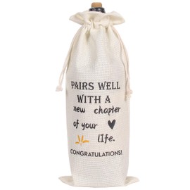 EVRWO New Chapter Wine Bag 1Pcs New Job Gifts Farewell Gift Bag for Friends Women Men Pairs Well With a New Chapter of Your Life, New Job Gifts For Coworker Boss Going Away Gift