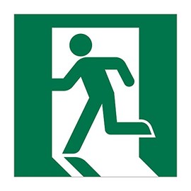 Emergency Exit Weatherproof Sticker 5.9 x 5.9 inches (150 x 150 mm)