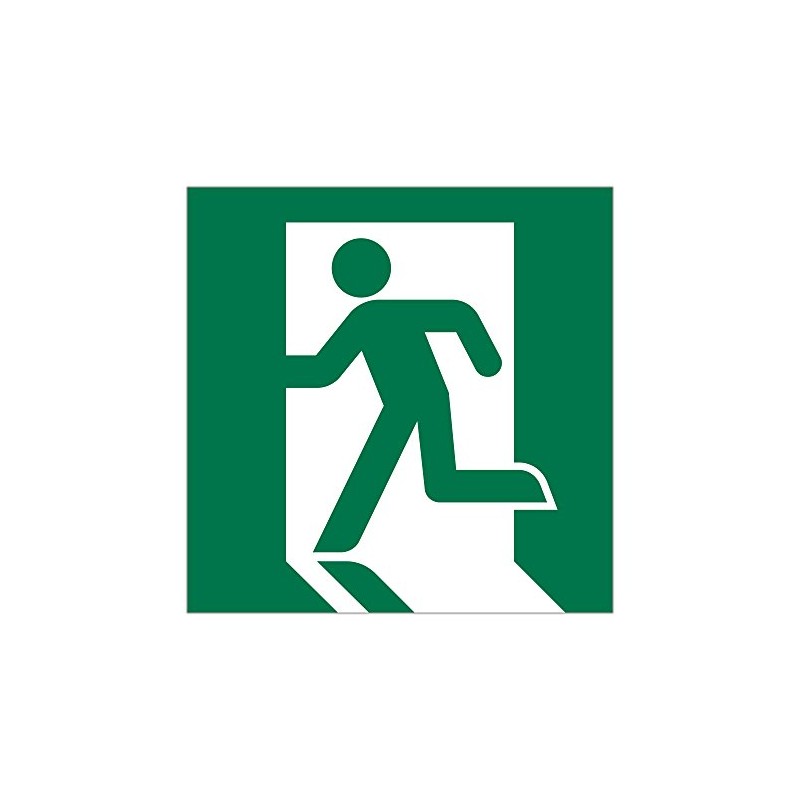 Emergency Exit Weatherproof Sticker 5.9 x 5.9 inches (150 x