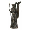 Greek Goddess Athena Wearing Helmet With Spear Aegis Shield And