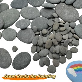 142PCS Painting Rocks, DIY Rocks Flat & Smooth Kindness Rocks for Arts, Crafts, Decoration, Large/Medium/Small/Tiny Rocks for Painting,Hand Picked for Painting Rocks
