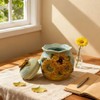 FORLONG Ceramic Hand-Painted Sunflower Sealed Jar,Food Storage Containers with Lids,