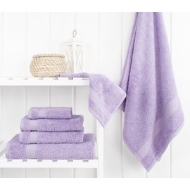 Cotton Paradise 6 Piece Towel Set, 100% Cotton Soft Absorbent Turkish Towels for Bathroom, 2 Bath Towels 2 Hand Towels 2 Washcloths, Lilac Towel Set