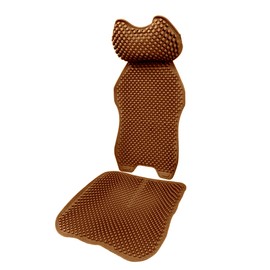 Cooling Car Seat Cover Set with Memory Foam Neck Pillow, Orthopedic Massage Pad with Ventilated Mesh and Anti-Slip Silicone Base, Summer Comfort for SUV, Truck, Van, Taxi, Office Chair, Brown