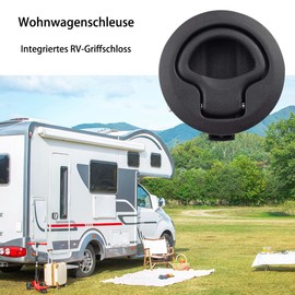 Etomvoop Set of 4 Push Lock Motorhome, Flap Lock, Furniture Lock, Inlet Handle Lock, Flush Hatch, Locker Cabinet, Draft Latch Lock for Motorhome, Caravan, Marine, Boat